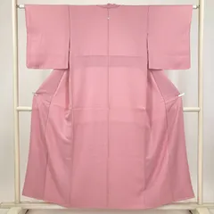 たんす屋 TANSU-YA 着物 リユース着物 色無地 ピンク セミフォーマル 地紋織り 袷 絹 未洗い 【身丈】148cm【裄丈】62cm MS8468
