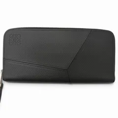 極美品□LOEWE ロエベ C510U46X12 PUZZLE EDGE ZIPPED WALLET レザー アナグラム ラウンドジップ ロングウォレット 長財布 ブラック スペイン製 メンズ 箱・保存袋付きのサムネイル