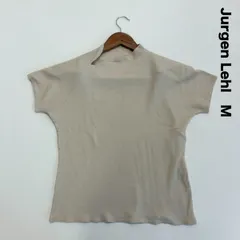 Jurgen Lehl ヨーガンレール☆スリットネックスタンドカラープルオーバー  M ベージュ チャイナカラー T シャツ 半袖のサムネイル