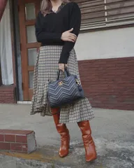 Gun Club Check Irregular Frill Skirt (green)のサムネイル