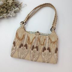 JAMIN PUECH ジャマンピュエッシュ ビーズ刺繍 レザーバッグ ベージュ