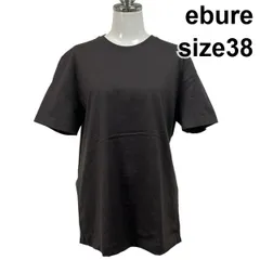 □ エブール ebure Tシャツ カットソー 半袖 クルーネック ボックスシルエット チャコールグレー 綿 コットン 38 M 9号 レディース S6E309のサムネイル
