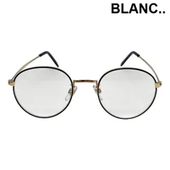 ブラン BLANC.. サングラス 度なし眼鏡 伊達メガネ 黒ぶち ゴールドフレーム 小物 雑貨 黒 クリア レディース 6V534のサムネイル