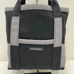 2704　marimekko　マリメッコ　ハンドバッグ　 MINI PERUSKASSI GALLERIA　ペルスカッシ　 キャンバス　モノトーン　ロゴ　レディースのサムネイル