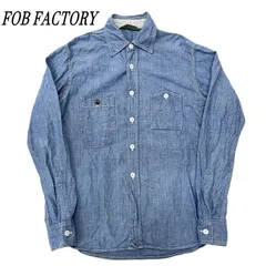 FOB FACTORY エフオービーファクトリー シャンブレーシャツ M BLU/ブルーのサムネイル