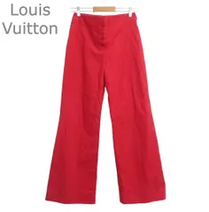 Louis Vuitton ルイヴィトン フレアパンツ ジッパーフライ ストレッチ コットン×ポリエステル レッド サイズ42 レディースのサムネイル