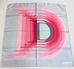 502.フランス製 Christian Dior Dモチーフ ヴィンテージ シルクスカーフ