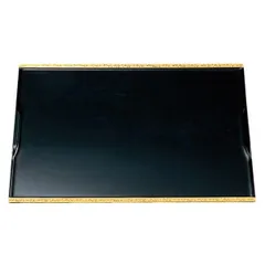 尺4 古都懐石盆/トレー 〔黒渕金唐草毘沙門天塗〕 426×326×11mm 日本製 〔和食 レストラン 居酒屋 店舗 お店〕