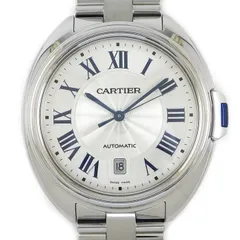 カルティエ Cartier 腕時計 クレ WSCL0007 シルバーギョーシェ文字盤 ローマンインデックス デイト 裏スケ SS 自動巻き 【箱・保付き】 【中古】のサムネイル