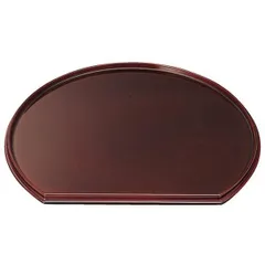 尺5 新半月両面盆/トレー 〔溜毘沙門天/黒天朱〕 457×392×16mm 日本製 〔和食 レストラン 居酒屋 店舗 お店〕