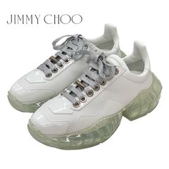 JIMMY CHOO ハイカットスニーカー ホワイト パール - メルカリ