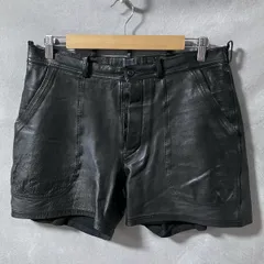 NAISSANCE ネサーンス Leather shorts 羊革 オールレザー 裏メッシュ ラムレザー ワイド 短丈 ショートパンツ 希少 size.M ブラック GDCのサムネイル