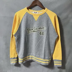 VAN JAC ヴァンヂャケット 90's コットン 裏毛 ロゴ プリント 両V ラグラン スウェット トレーナー size.M イエロー グレーのサムネイル