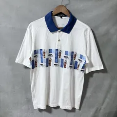 dunhill ダンヒル イタリア製 80's vintage 天竺 ゴルフプリント クレリック 半袖 ポロシャツ size.M ホワイト Made in Italyのサムネイル