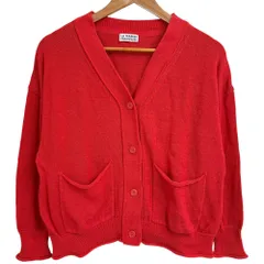 美品 LA MARINE FRANCAISE. マリンフランセーズ ニット カーディガン サイズF レッド レディース 古着 中古 USEDのサムネイル