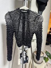 RIKO TOKYO ツイード 半袖 トップス ブラック フリーサイズ - メルカリ