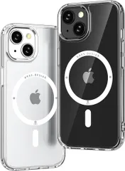 【米軍MIL規格・Magsafe対応】ONES iPhone 14 用 ケース クリアカバー Magsafe対応 耐衝撃 超透明 エアバッグ構造 高靭性PC背面パネル 衝撃吸収TPUバンパー レンズ・画面保護 黄変防止 滑り止め Qi充電対応 マグネット