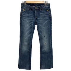 美品 RALPH LAUREN ラルフローレン フラップポケットリペアデニムパンツ サイズ9 ブルー レディース 古着 中古 USEDのサムネイル