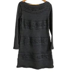 美品 ALBERTA FERRETTI アルベルタフェレッティ 長袖 デザインニット チュニック ワンピース グレー レディース 古着 中古 USEDのサムネイル