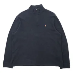 POLO RALPH LAUREN ハーフジップ スウェット XL グレー コットン ESTATE RIB スモールポニー刺繍