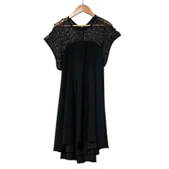 美品 MILLY ミリー 鍵編み コンビ ミニドレス ワンピース サイズ0 ブラック レディース 古着 中古 USEDのサムネイル