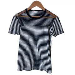 良品 REDValentino レッドヴァレンティノ レース ボーダー Tシャツ S ネイビー レディース 古着 中古 USEDのサムネイル