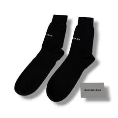 バレンシアガ　BALENCIAGA ロゴソックス　靴下　ブラック　ホワイト　コットン　ナイロン　M L サイズのサムネイル