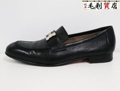 極美品 エルメス モカシンパリ 43 ソーブラック スエードローファー