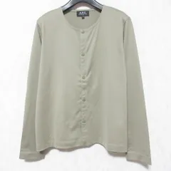 美品 A.P.C. アーペーセー コットン スナップボタン カーディガン 25215-1-90201 S カーキ レディース 古着 中古 USEDのサムネイル