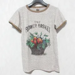 美品 Bohemians ボヘミアンズ フラワーバスケットプリント ショートスリーブ リンガーTシャツ カットソー XS 杢ベージュ レディース 古着 中古 USEDのサムネイル