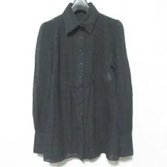 美品 BURBERRY BLACK LABEL バーバリーブラックレーベル 長袖チェックシャツ FE467-469-08 サイズ38 ダークグレー ブラック レディース 古着 中古 USEDのサムネイル