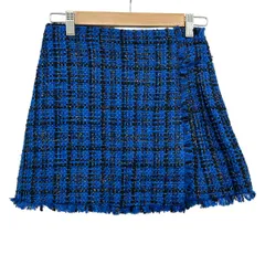 alice+olivia(アリスオリビア) ミニスカート サイズ0 XS レディース新品同様  - ブルー×黒 ツイードのサムネイル