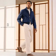 dt564●48●BRUNELLO CUCINELLI●ブルネロクチネリ●上質羽織るリネンシルク入黄金ブレンド●ダブルジップジャケット●メンズ●ロロピアーナやブリオーニがお好きな方ものサムネイル