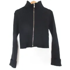 美品 24SS And Couture アンドクチュール リブジッパーカーディガン サイズ38 ブラック レディース 古着 中古 USEDのサムネイル
