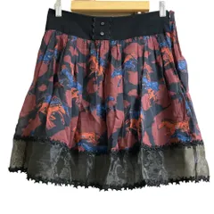 美品 COACH コーチ ホースプリント シアー ミニスカート サイズ2 レッド系 レディース 古着 中古 USEDのサムネイル