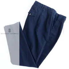 dt569●48●BRUNELLO CUCINELLI●ブルネロクチネリ●夏映え大人の余裕●サマーコットンリネン素パンツ●メンズ●BRIONIブリオーニやロロピアーナ、キートンKitonがお好きな方ものサムネイル