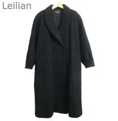 美品 Leilian レリアン チェスターコート ロングコート ラグランスリーブ ロング丈 ウール×カシミヤ ブラック サイズ9 レディースのサムネイル