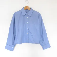 美品 23SS Mystrada マイストラーダ クロップド オーバーサイズシャツ 長袖 ブラウス 33157530 36 ブルー レディース 古着 中古 USEDのサムネイル
