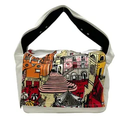 EMILIO PUCCI(PUCCI)(エミリオプッチ) ショルダーバッグ - 白×オレンジ×マルチ 風景モチーフ レザーのサムネイル