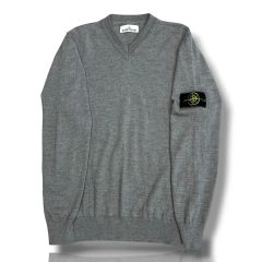 STONE ISLAND Vネック ニット セーター グレー ワッペン - メルカリ