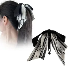 FASELE バナナクリップ リボン 蝶結び バンスクリップ 大きめ ヘアクリップ カジュアル 可愛い シンプル エレガント ヘアアクセサリー 髪留め 人気 韓国風 レディース オフィス 通勤 通学 髪飾り スタイリッシュ オシャレ 母の日 ギフト