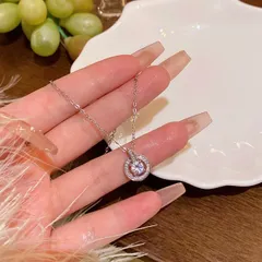 ラウンドモチーフ 一粒ストーン シルバー ネックレス キラキラ 高見え 高級感 エレガント 華やか 大人 フォーマル お呼ばれ プチプラ 韓国アクセ レディース