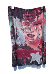 ジャンポールゴルチエ  Jean Paul Gaultier メッシュスカート  スカート　フェイスプリント  顔グラフィック　レディース　サイズ40のサムネイル
