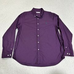 ポロラルフローレン リネンシャツ パープル 紫 XLサイズ 緑ポニー