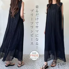 ワンピース   ノースリーブ プリーツ ロングワンピース   夏 レディース ブラック 涼しい タンクトップ ロング丈 大きいサイズ  シフォン ワンピース   体型カバー  