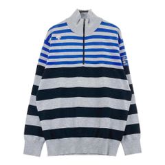 DESCENTE GOLF ハーフジップ ニット セーター ダークグレー L - メルカリ