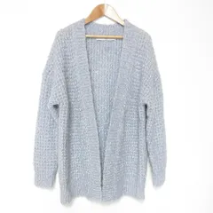 良品 22AW TIARA ティアラ モヘアラメ片畔タックニットカーディガン ライトブルー レディース 古着 中古 USEDのサムネイル