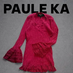 PAULE KA フリルデザイン リブニット カットソー ピンク(T-019)のサムネイル