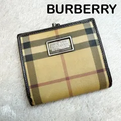 BURBERRY バーバリー 二つ折り財布 ノバチェック がま口 PVC×レザー