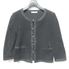 美品 MARELLA マレーラ ノーカラージャケット 30410532 40 ブラック レディース 古着 中古 USEDのサムネイル